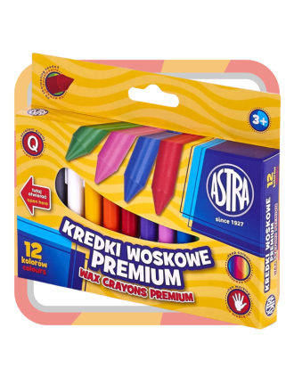 ASTRA KREDKI WOSKOWE 12 KOLORÓW ŚWIECOWE PREMIUM